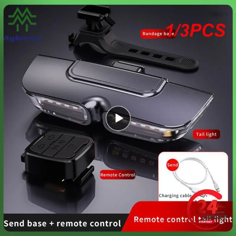 

1/3PCS Bike Turn Signal Indicator Light Wireless Remote Control Flash Headlight for Bicycle USB Rechargeable Taillight front