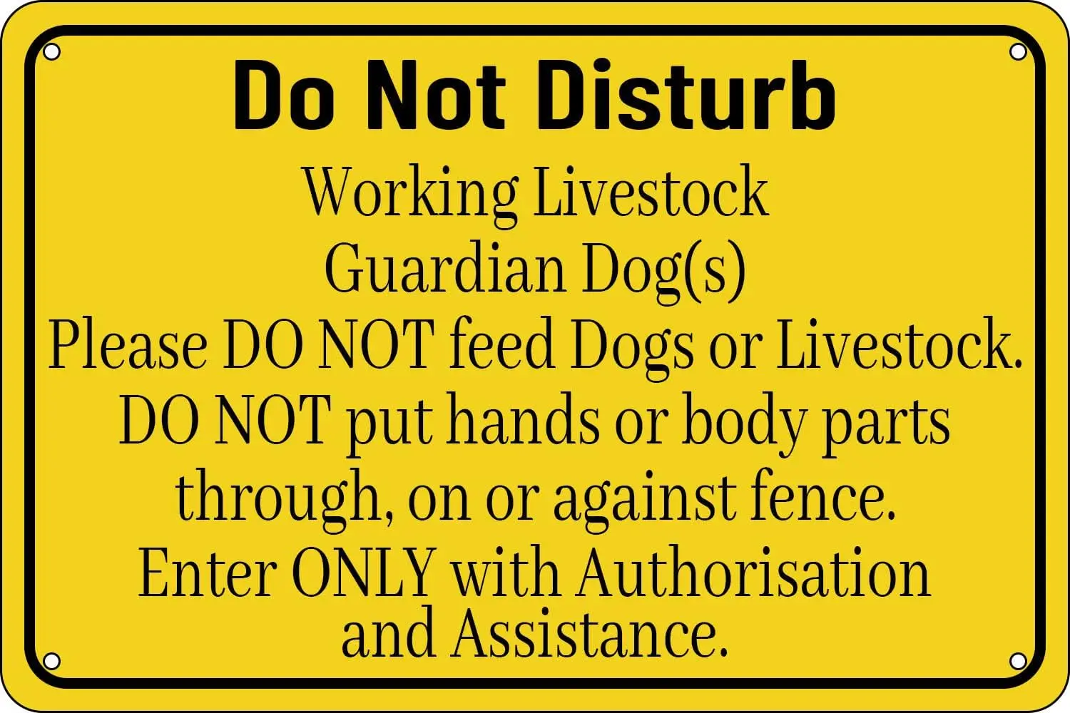 Do Not Dsturb Workng Lvestock Gurdn Dog Sgn Metl Tn 12×8 nch Cuton Dnger Sfety Securty Wrnng Notce Sgns