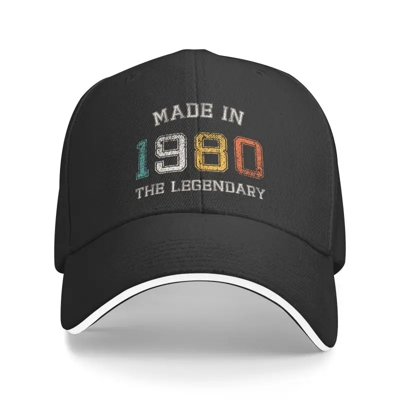 

Personalized Made In 1980 Baseball Cap Hip Hop Adjustable The Legendary Are born in 1980 42th Birthday Gift Dad Hat Autumn