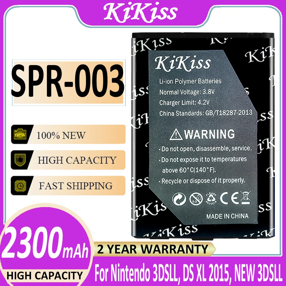 

Original KiKiss Battery SPR-003 SPR003 2300mAh for Nintendo SPR-001 SPR-A-BPAA-CO 3DSLL DS XL 2015 NEW 3DSLL Batteries
