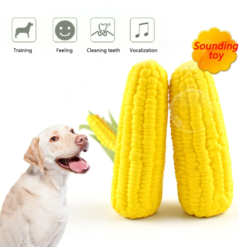 

Игрушки для домашних животных, собак, латексная курица, кукуруза, искусственная пищалка, жевательная тренировка для маленьких и больших иск...