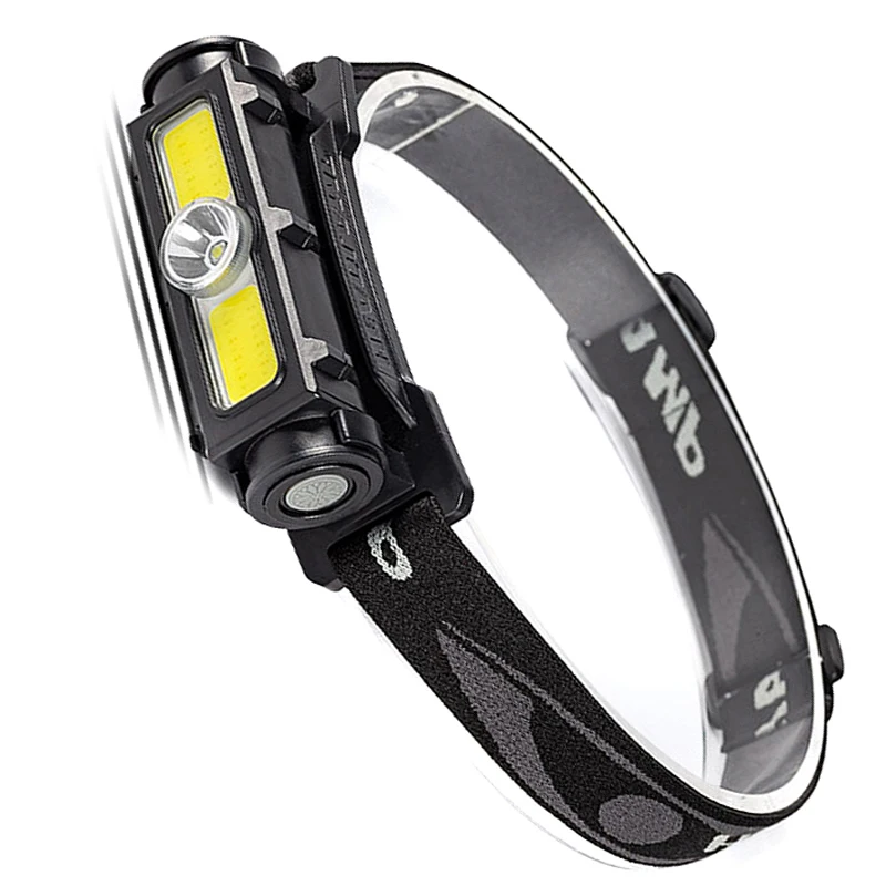 

USB rechargeable built-in battery strong light magnetic suction lighting COB red light warning work headlamp