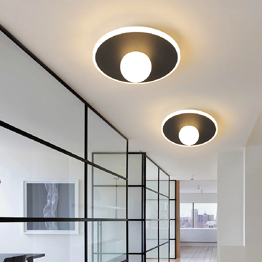 

NEO Gleam современные светодиодные потолочные лампы для коридора, крыльца, балкона, гардеробной, белого или черного цвета, поверхностное крепле...