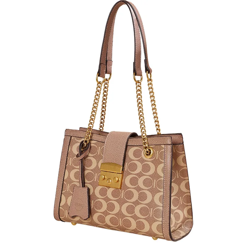 

Large bag women's European and American new products square large-capacity chain bag printing retro shoulder bag