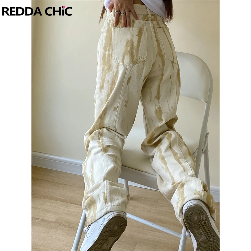 

REDDACHiC Hipster Jeans Women Baggy Jeans Korean Hiphop Streetwear Wide Pants High Rise Straight Long Trouser Grunge Y2K Clothes