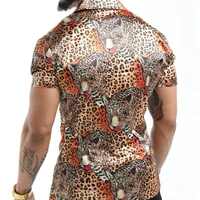 mens shirts 2022 new leopard print mens shirts sexy mens suit shirts collar short sleeve shirts tops mens shirts