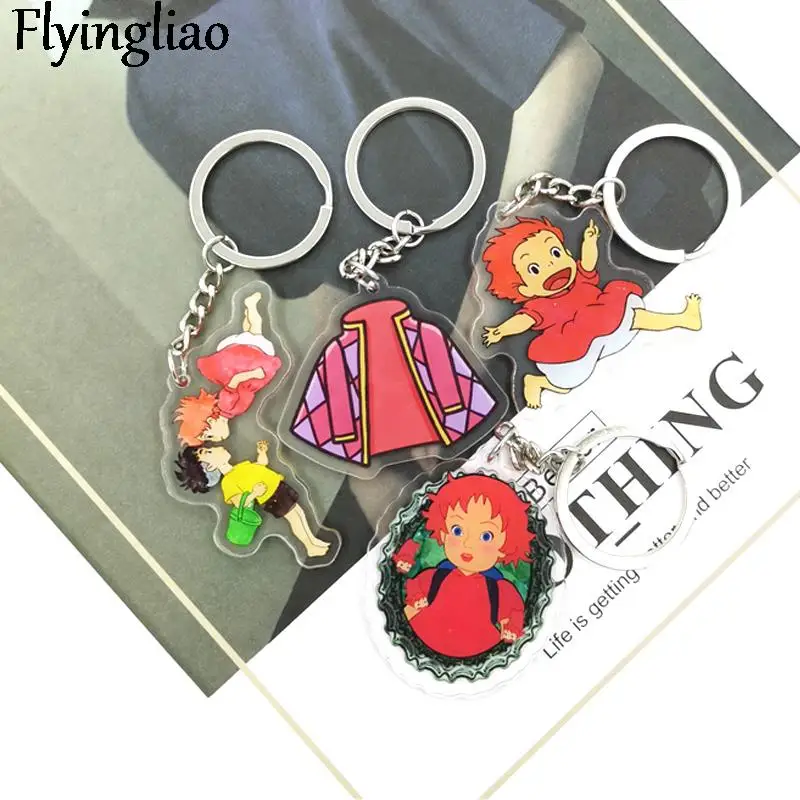 

Брелок Ponyo на скале, брелок в виде животного, женская подвеска для сумки, брелок из акриловой искусственной кожи, ювелирный подарок