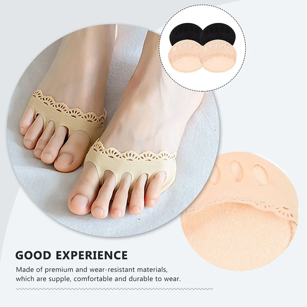 4 Pairs Forefoot Pad High Heel Socks Womens Girl Half Summer Heels Toe Cover Invisible