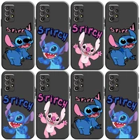 disney cartoon stitch phone case for samsung galaxy s8 s8 plus s9 s9 plus s10 s10e s10 lite plus 5g soft black liquid silicon