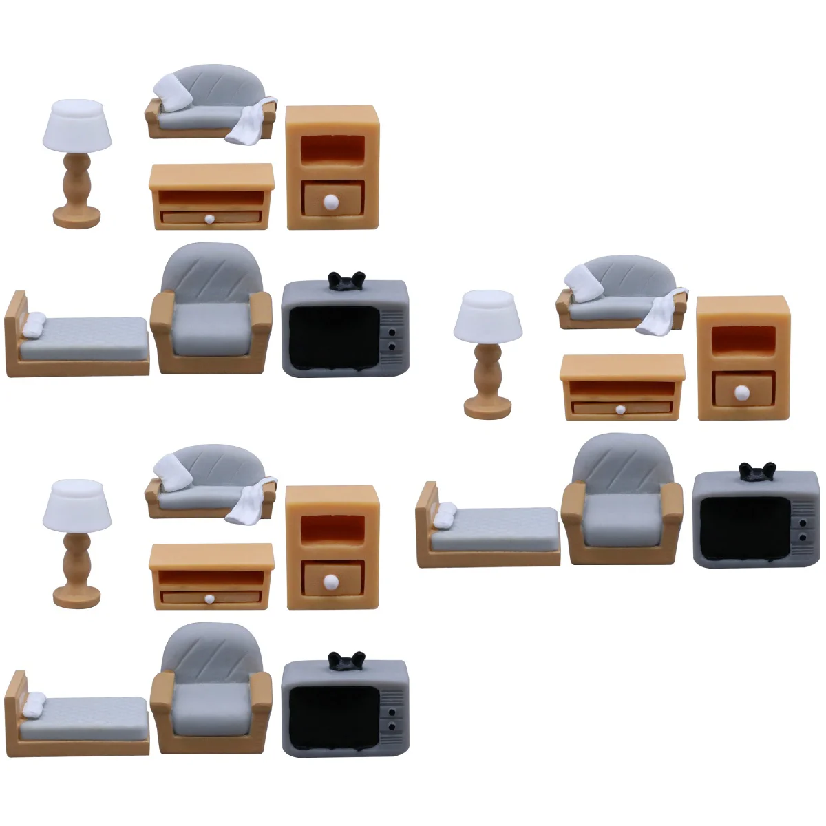 

3 Sets Mini Toys Kids Micro Landscape Furniture Miniature Model House Decor Ornaments 2.1X1.7X1.6CM Resin Child