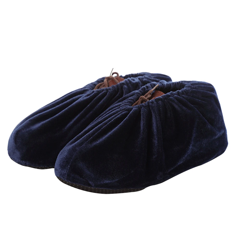 

5pairs Reusable Shoe Cover Wear Resistant Soft Washable Velvet Elastic Office Solid Protective For Household Laboratory Non Slip
