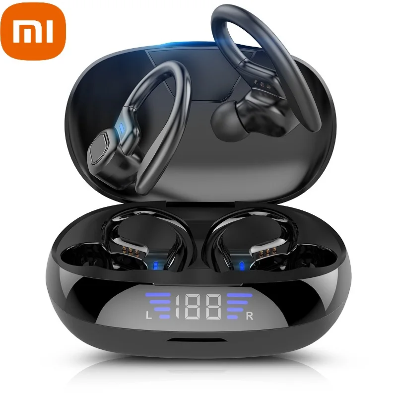 

xiaomi TWS Bluetooth Earphones With Microphones Sport Ear Hook LED Display Wireless Headphones HiFi Stereo Earbuds Headsets