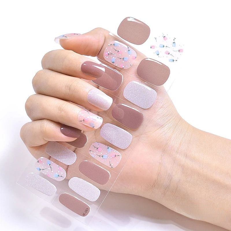 

2023New Arrival Gel Nail Wraps Fingertip Artist 3D Lines Nail Stickers Semi Cured UV Gel Nail Sticker Art Sliders Manicure Decor