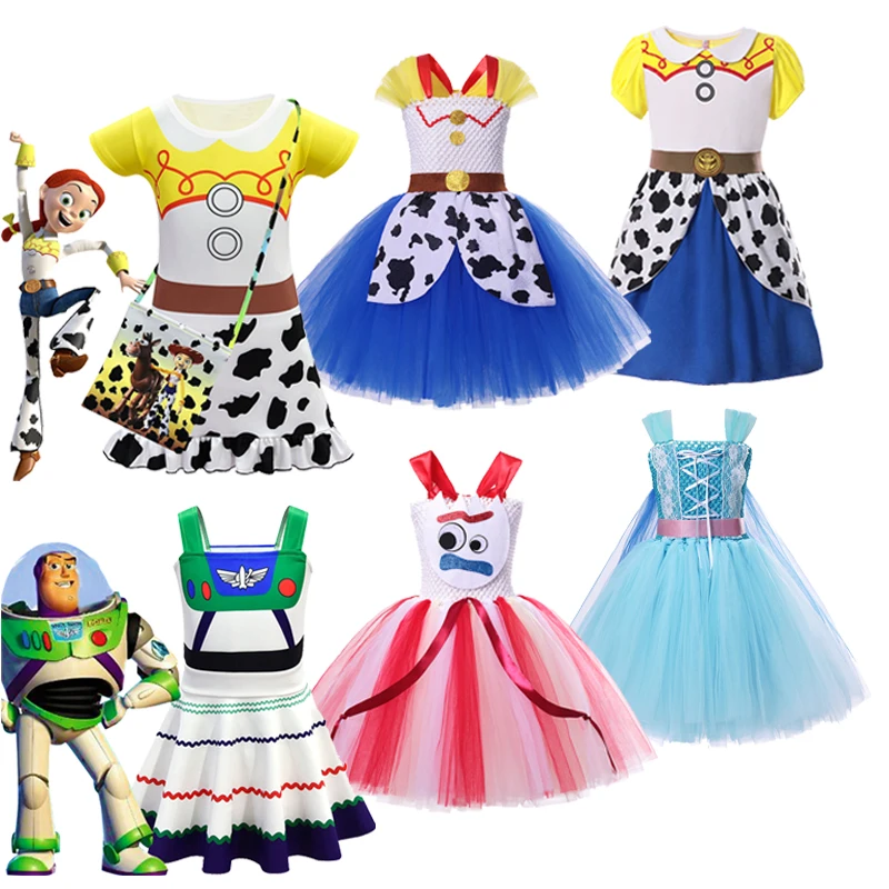 Disney Toy Story Woody Gabby Girls Costume Buzz Lightyear Cosplay Dresses Playing Dress up For Children Birthday Party Gift Suit