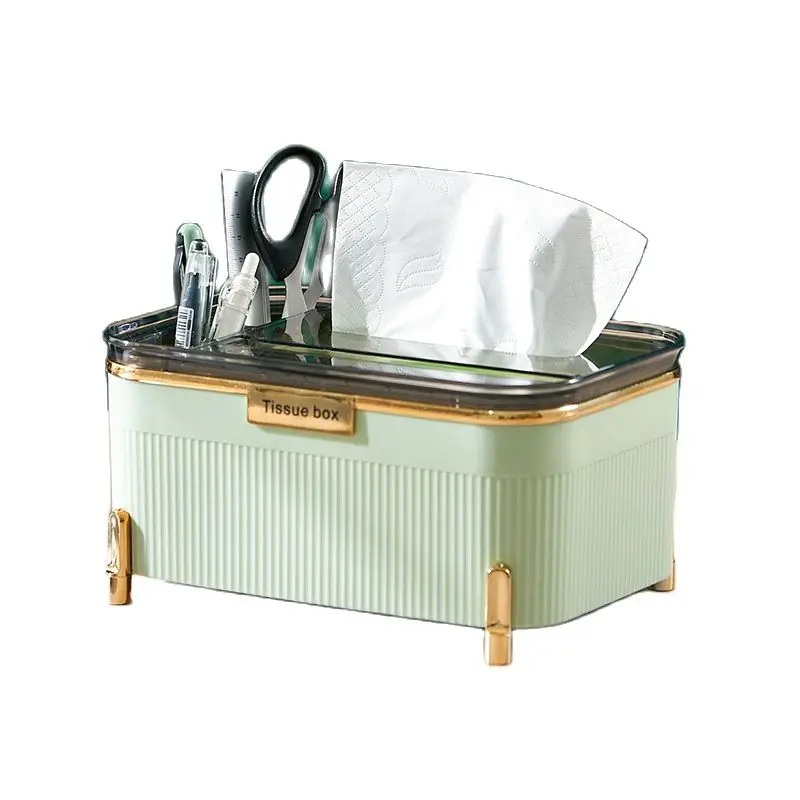 

Creative Plastic Tissue Box Multifunctional Desk Mask Storage Box Tissue Holder Box Living Room Office Home Storage Case