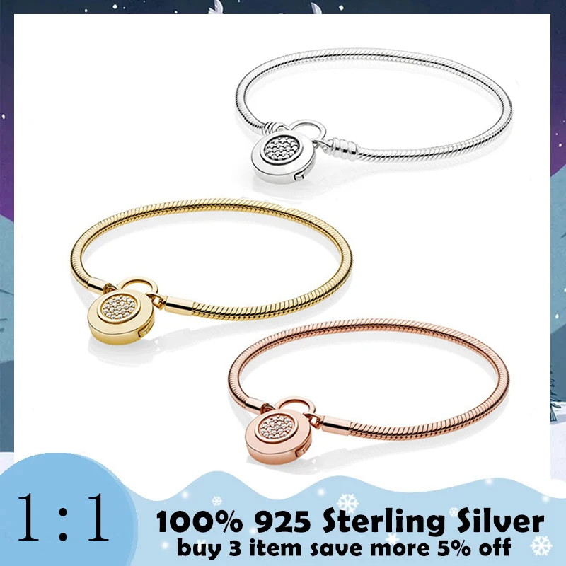 

Женский браслет из серебра 100% пробы, с застежкой