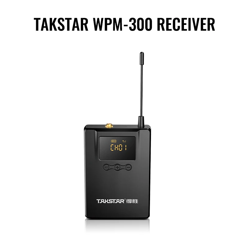 

Takstar WPM-300R Receiver for WPM 300 Wireless Personal In-ear Monitor System 520-600MHz PLL UHF Monitoring Earphone Stage Audio