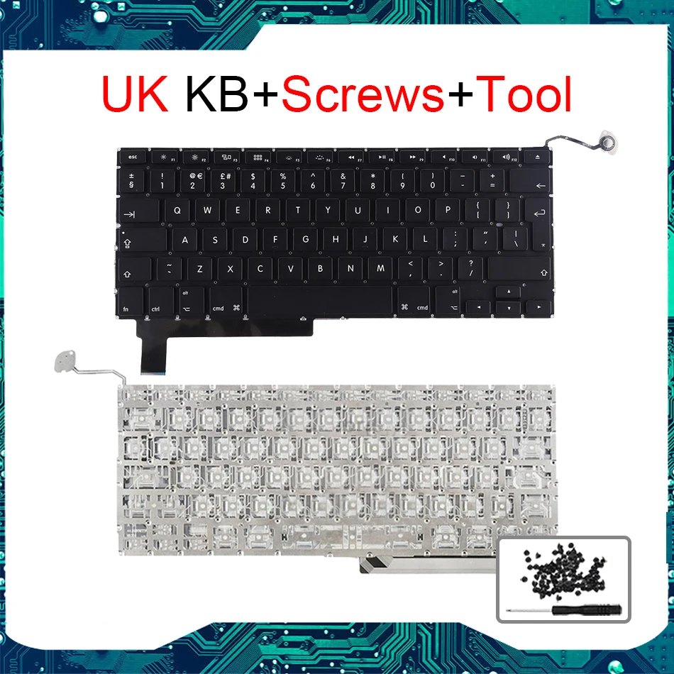 Клавиатура A1286 с английской раскладкой для MacBook Pro 15 4 дюйма + 100 винтов отвертка