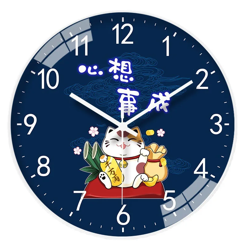 

8 Inch Cartoon Cat Wall Clock Cute Modern Design Silent Clocks For Living Room Bedroom Kitchen Home Decor Accessories Wandklok