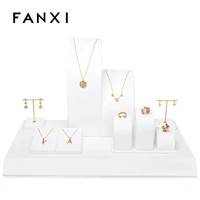 light luxury microfiber white jewelry display stand necklace earrings ring pendants k gold window display props