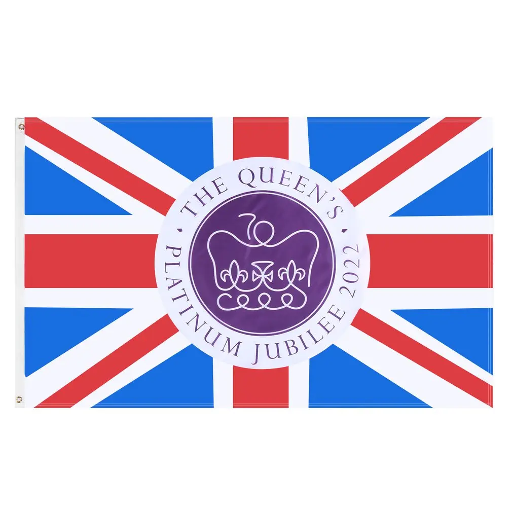 

90*150cm Flag Elizabeth II The Queen's Platinum Jubilee Flag 70th Anniversary Flag British United Kingdom Flag Street Souvenir