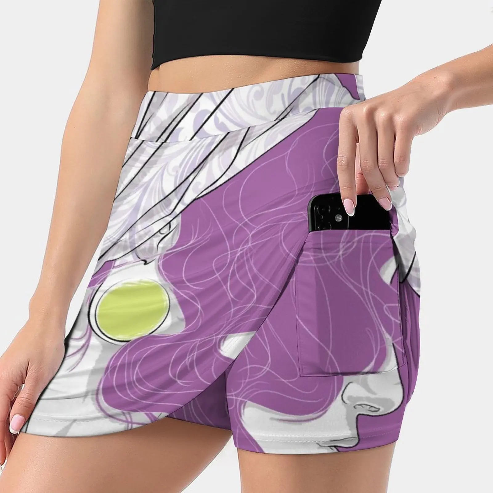 

Юбка женская короткая офисная с оборками, модная винтажная фиолетовая юбка-брюки с оборками, 2022