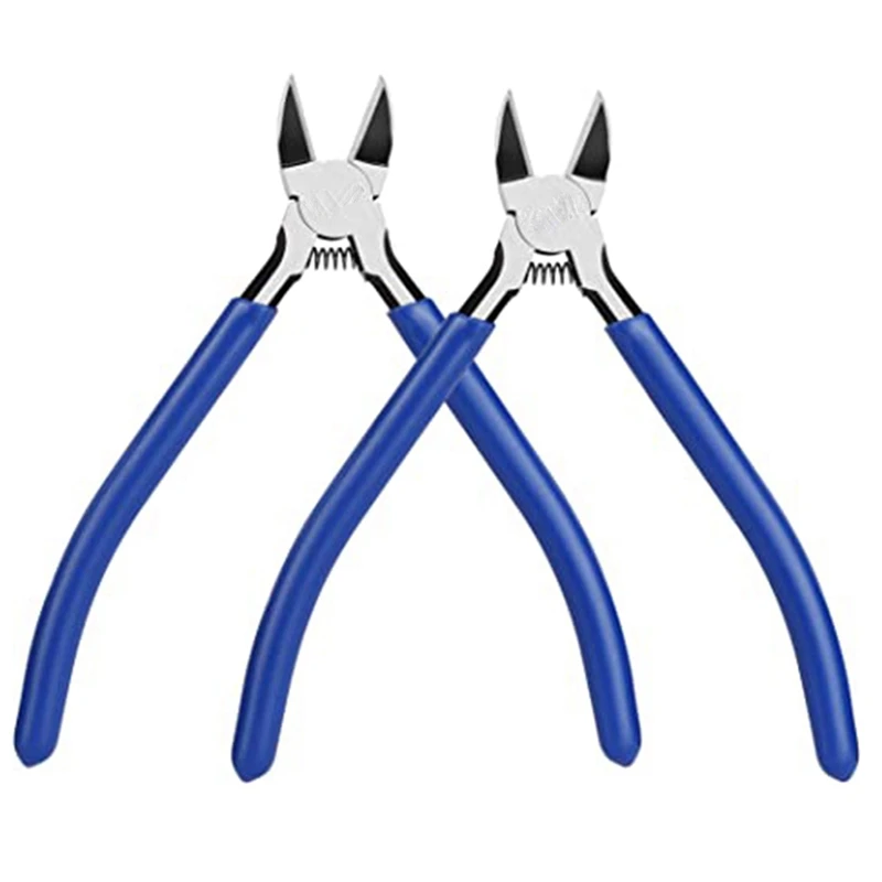 

2 Pack Wire Cutters, 6 Inch Precision Flush Cutters, Spring Loaded Side Cutting Pliers, Scutters For Crafts, Electronics