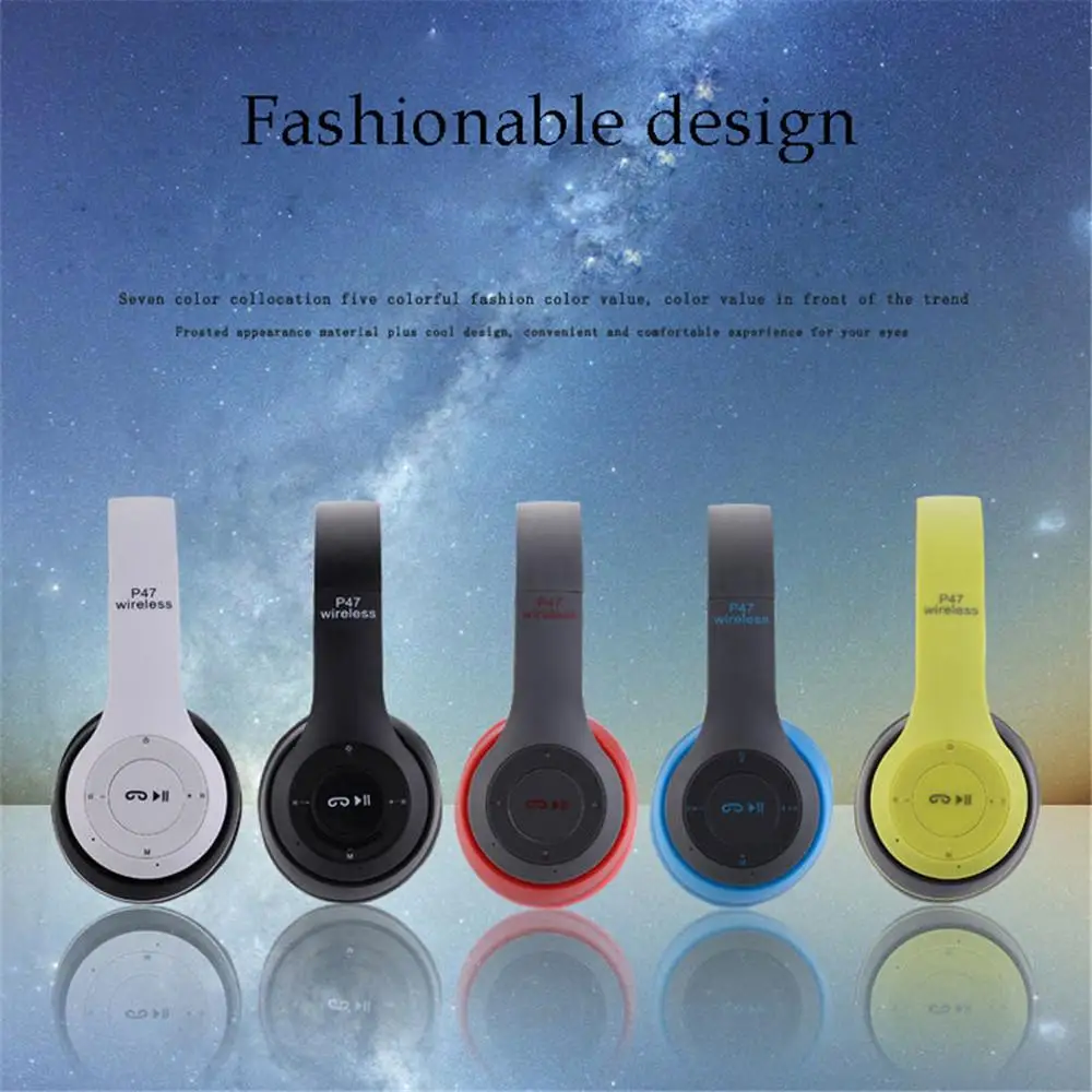 

Bluetooth-гарнитура 9D HIFI P47, складная, с поддержкой SD-карты