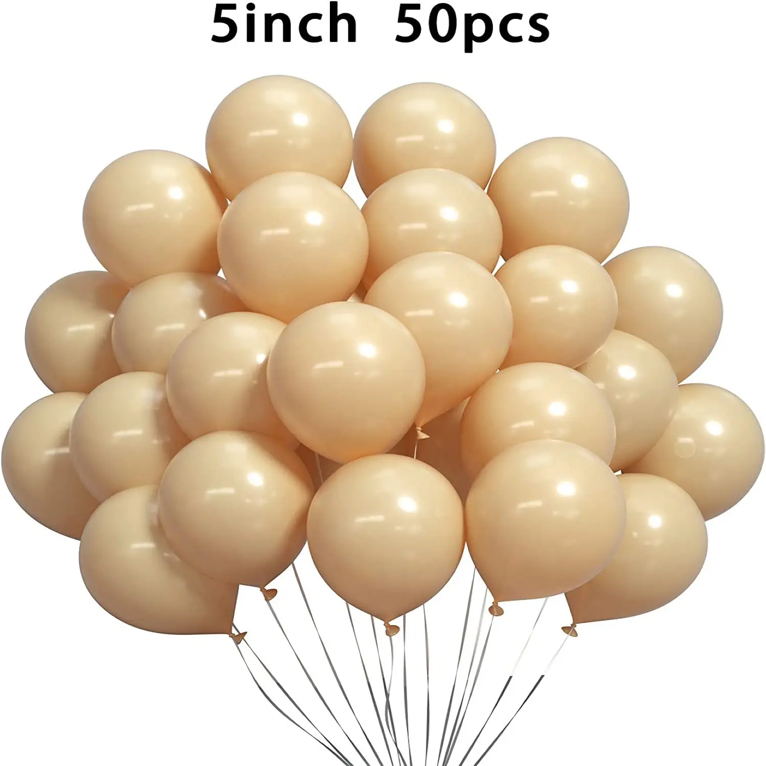 

Nude Balloons 5 Inch 50 Pcs Retro Apricot Latex Balloons Wedding Bridal Baby Shower Party Decorations Skin Color Balloons