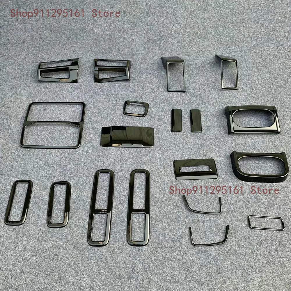 

Для Mitsubishi Delica 2020 2021 черные аксессуары для интерьера лампа для чтения чашка для воды крышка для кондиционера отделка рамка для дверной ручки