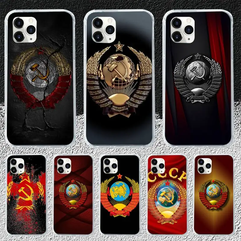 

USSR Soviet Emblem Phone Case for iphone 12 13 Mini SE 2020 5 5S 6 6S Plus 7 8 Plus X XR XS 11 Pro Max Fundas Coque cover
