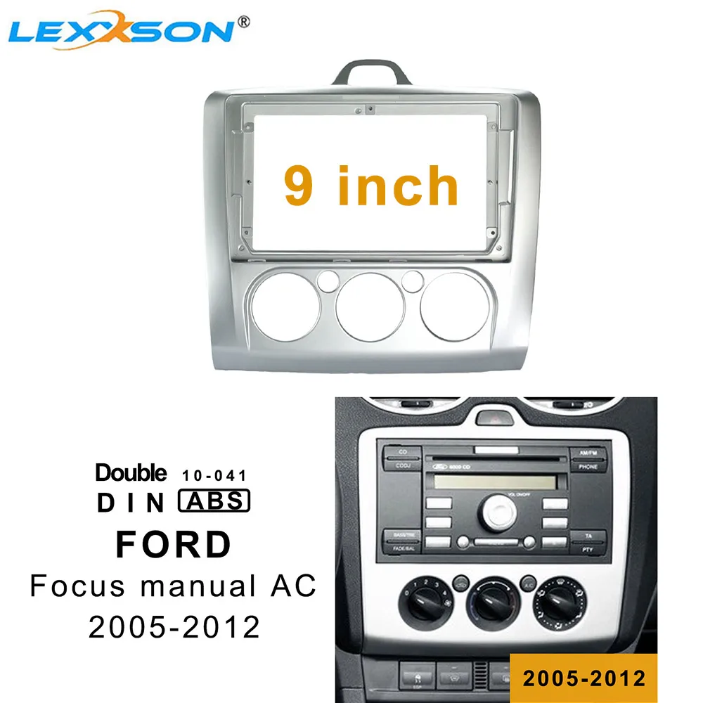 

9-дюймовая Автомобильная панель для Ford Focus 2005-2012, облицовка с двойным Дином, адаптер для аудиофитинга, лицевая панель, автомобильная стереора...