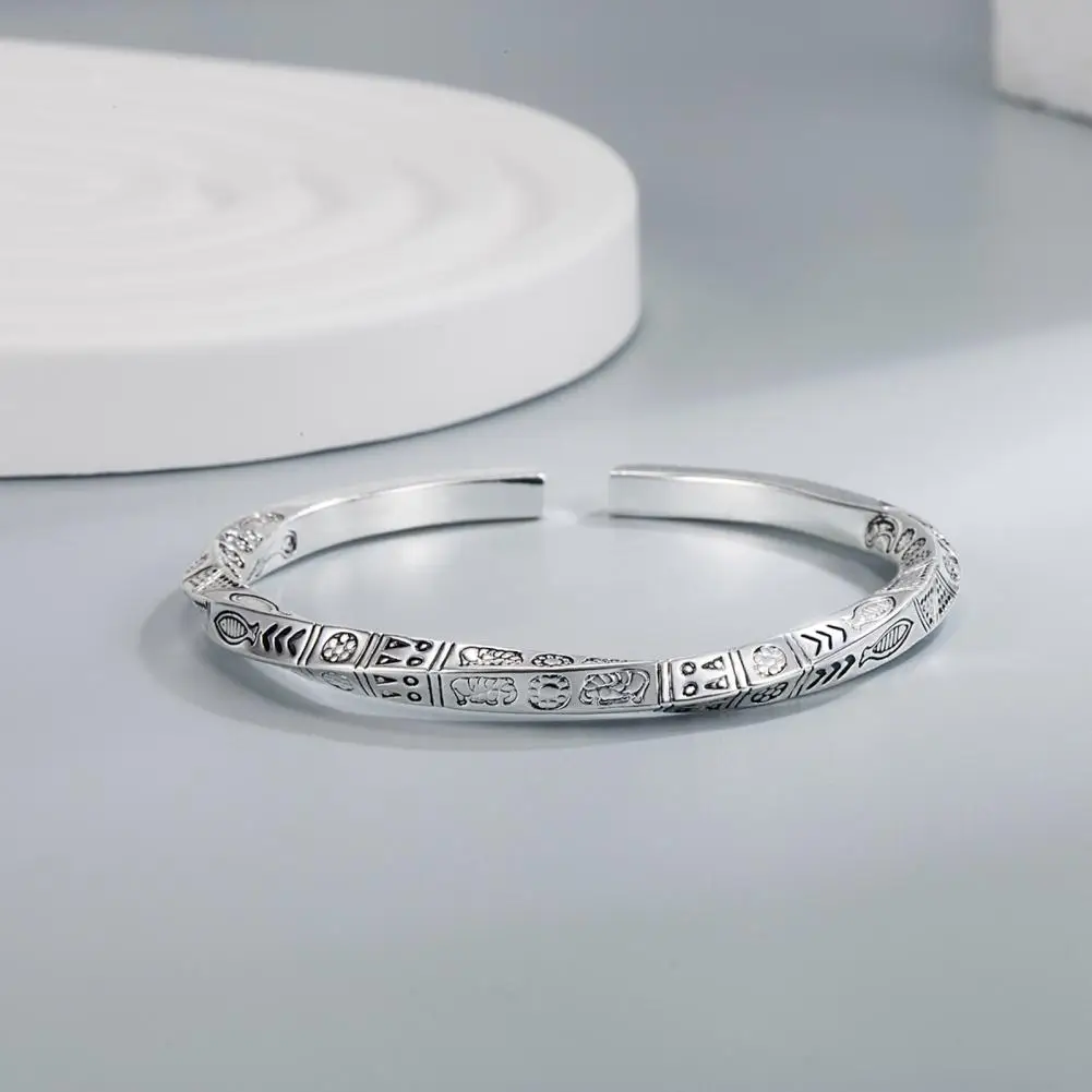 

Women Bangle Wear-resistant Personality Electroplating Rune Bangle Bracelet Women Accessory Cuff Bracelet Women Bracelet