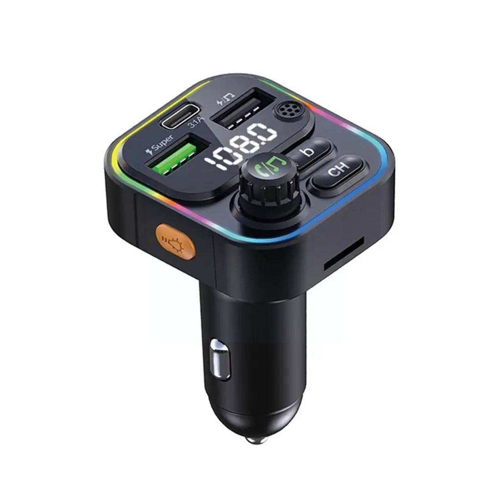 

Car Bluetooth 5.0 Charger FM Transmitter PD 22.5WQC3.0 Quick MP3 Adapter Player Cigarette Music Super Lighter Charge C4K3