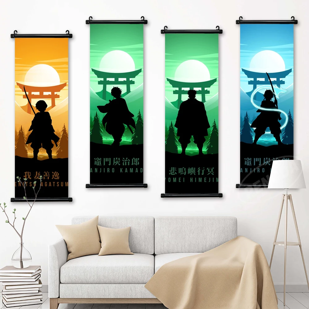 

Canvas Print Demon Slayer Picture Wall Kamado Tanjirou Artwork Painting Agatsuma Zenitsu Hanging Scrolls Poster Home Decoration