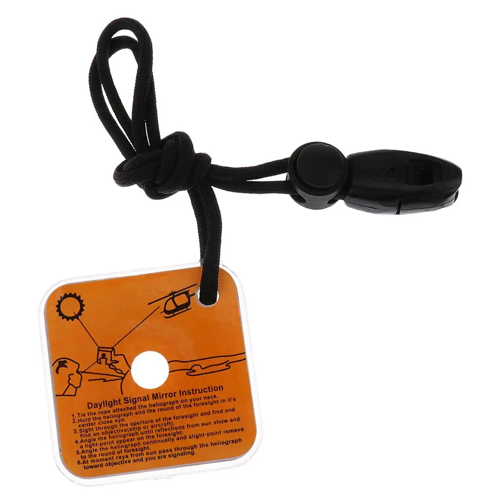 

Essential Outdoor Survival Tool Reflective Signal Mirror with Whistle Boat Marine Rescue Reflector Emergency Safety Gear
