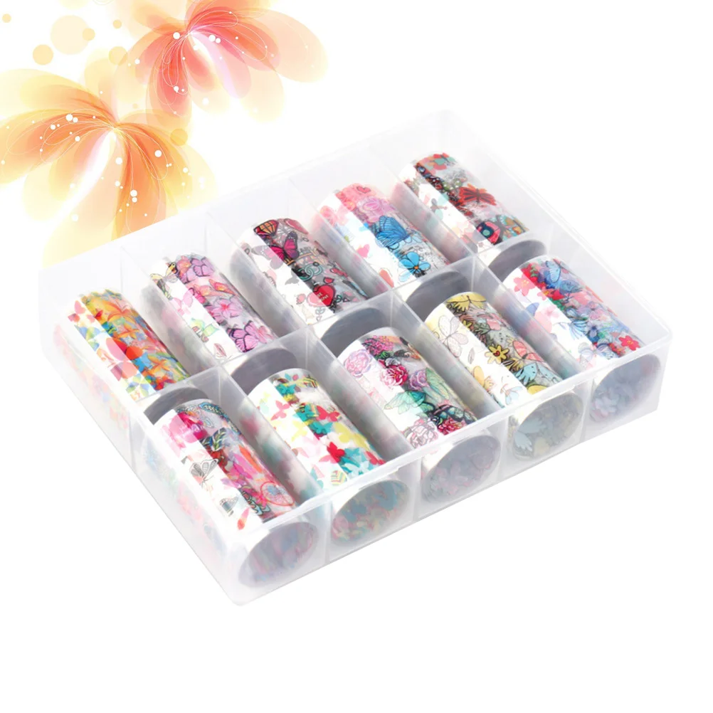 

1 Box Self- Adhesive Nail Decals, 3D Decals Fingernails Decor for ( Assorted Color )