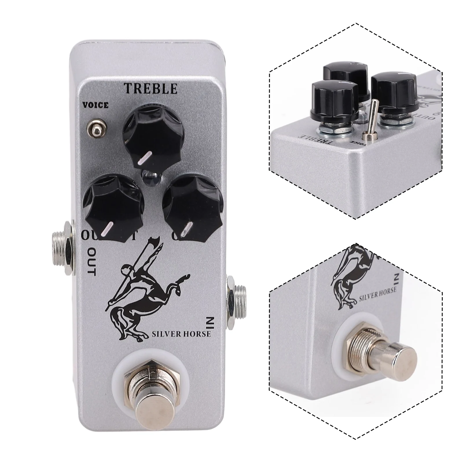 Педаль эффектов для гитары Bypass Effect GAIN 3 7*1 5*1 дюйма TREBLE 9 3*3 8*3 2 см Регулируемый Boost