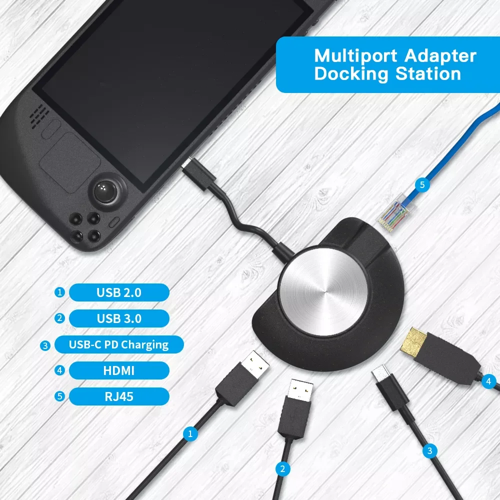 

Mutiport Adapter TV projector Converter Compatible with Steam Deck/Switch OLED/Switch Support usb/RJ45/HDMI-Compatible