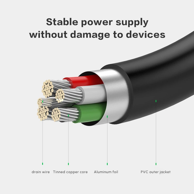 Фото UGREEN Dual USB 2.0 к MINI USB (порт T) Кабель для зарядного устройства Кабели для передачи данных №2