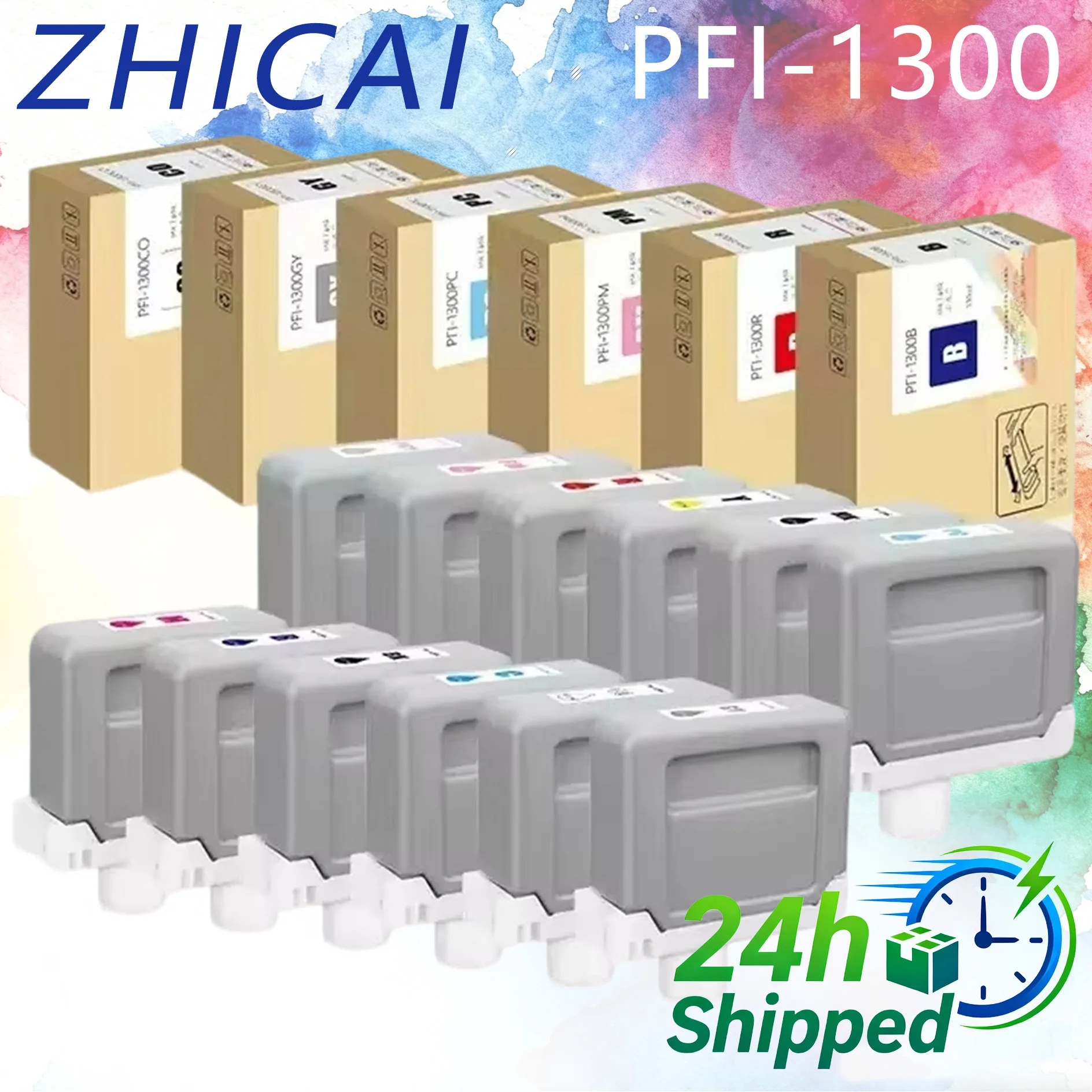 Фото PFI1300 PFI-1300 картридж емкостью 330 мл, совместимый с Canon Pro 2000 4000 4000s 6000 6000s pro 2100 4100 6100 с пигментными чернилами №1
