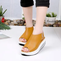 shoe for women summer sandals platform wedges swing peep toe casual shoes flats slides chaussure size 35 43