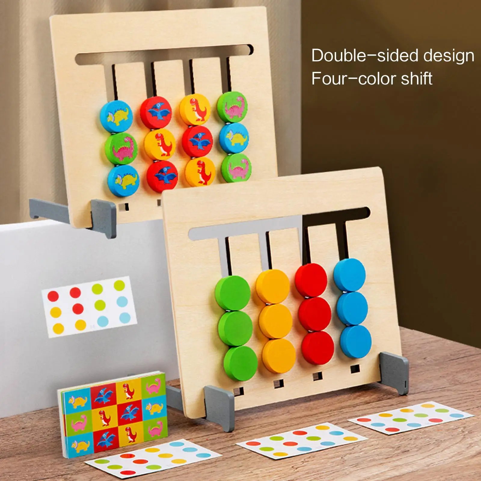 

Four Color Fruit Animal Logic Game Wooden Double-sided Montessori Enlightenment Teaching Kids Children's Educational Toys