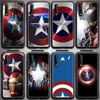 shield captain america marvel phone case for huawei p20 p30 p40 lite e pro mate 40 30 20 pro p smart 2020
