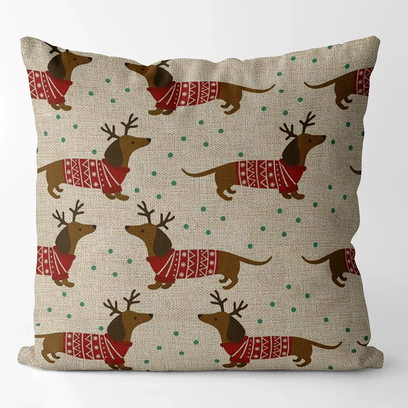 

Льняная наволочка с таксой 40x40/45x45