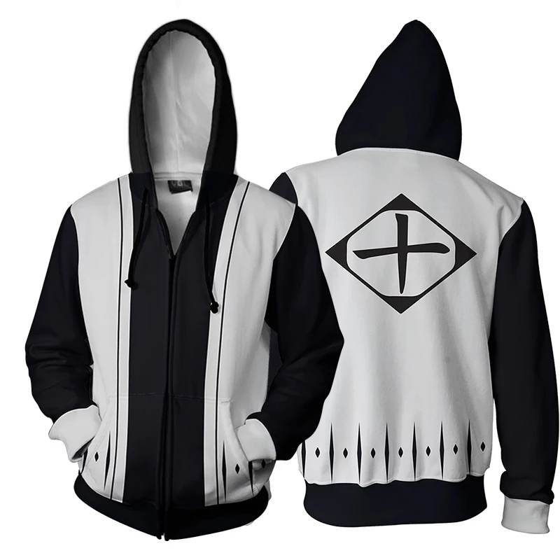 

Fashion 3D Print Anime BLEACH Zipper Thin Mens Hoodies Cool Pullover Funny Tops Coat Jacket Unisex Jumper Sweatshirt streetwear