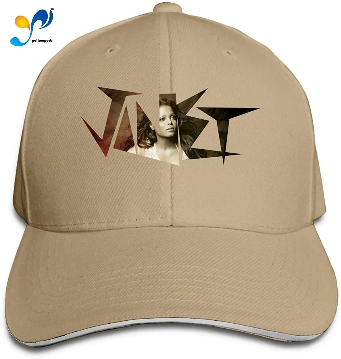 

Janet Jackson Hip Hop Baseball Cap Golf Trucker Baseball Cap Adjustable Peaked Sandwich Hat Black Unisex Casquette White