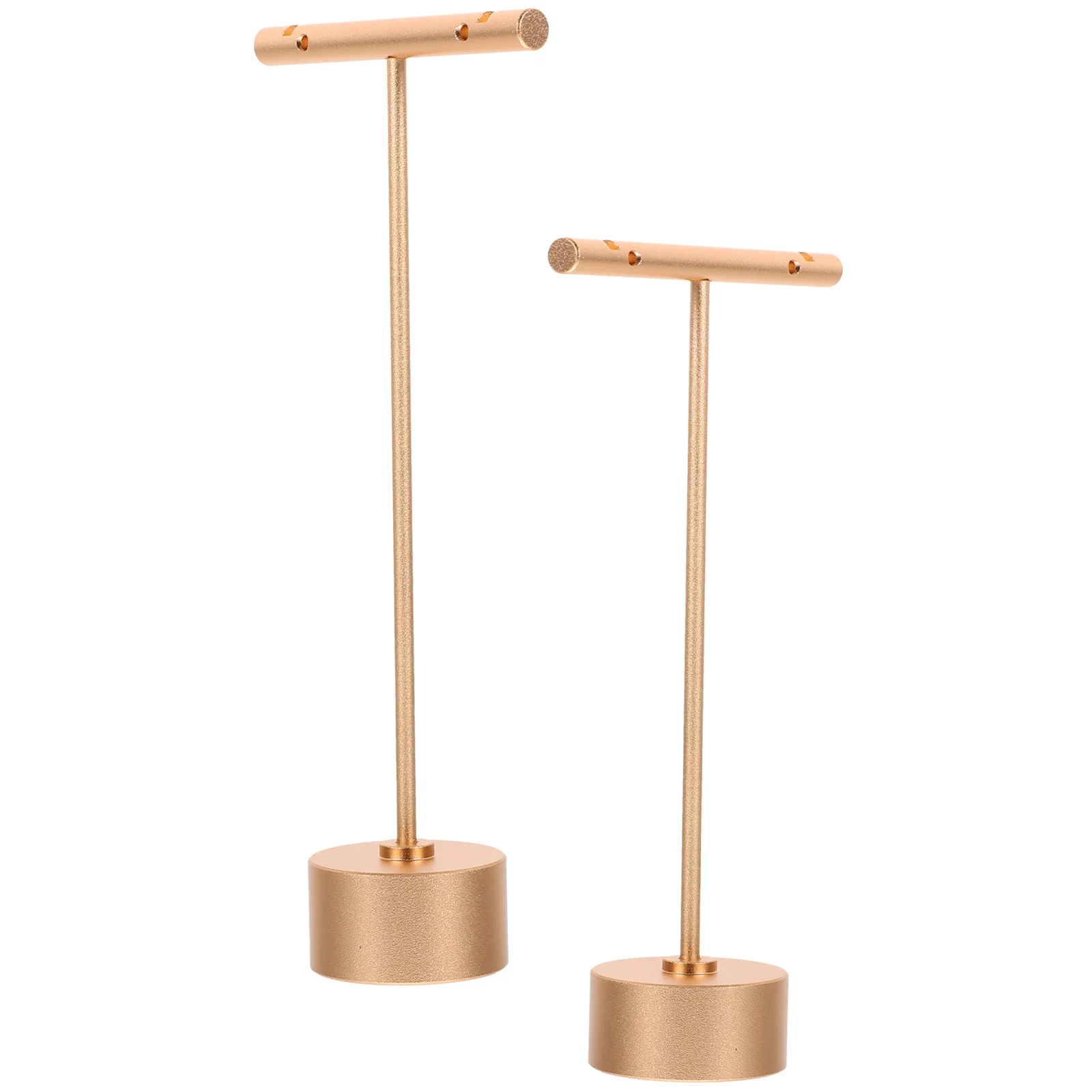 

2 Pcs Storage Jewelry Organizer Stand Ear Stud Holder Aluminum Alloy Bracelet Display