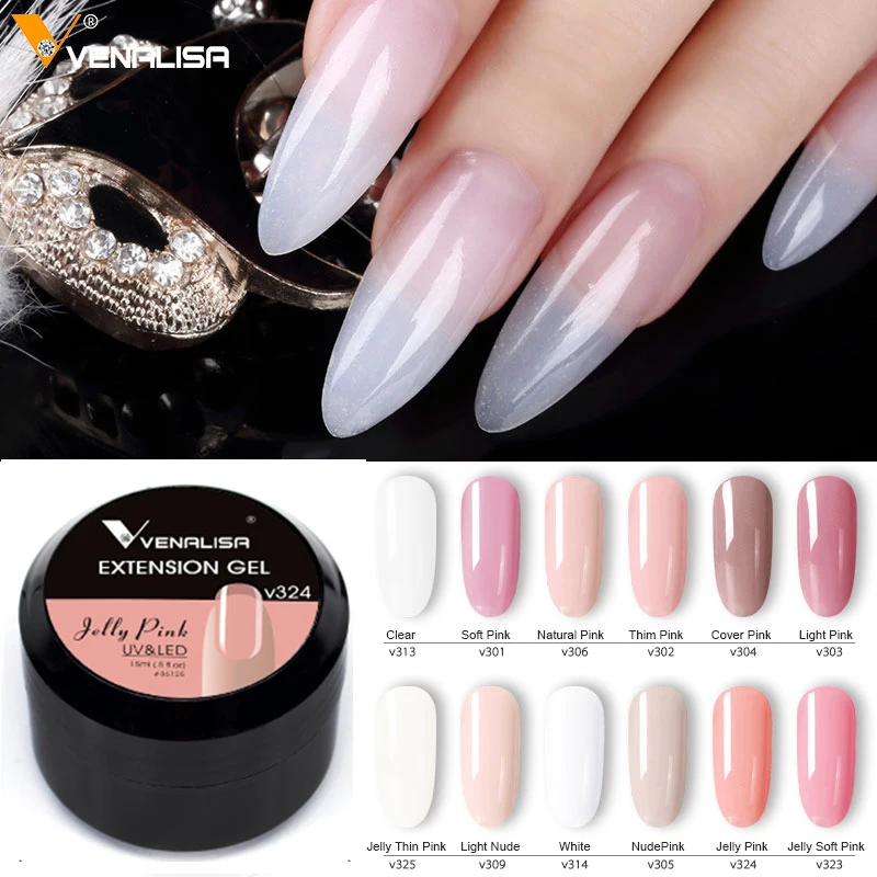 Venalisa 15ml Sale Newest 12 Colors Camouflage Color Uv Nail Polish Construction Extend Nail Hard Jelly Poly Nail Gel