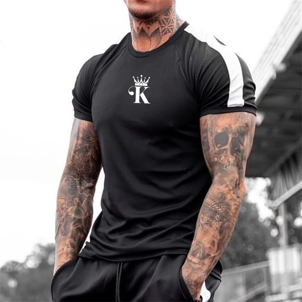 

2023 Oversized T-shirt Men's T shirt Summer Men's Street Style Round Neck Shirt Fashion Poker Short Sleeve Zebra Stripe Printed